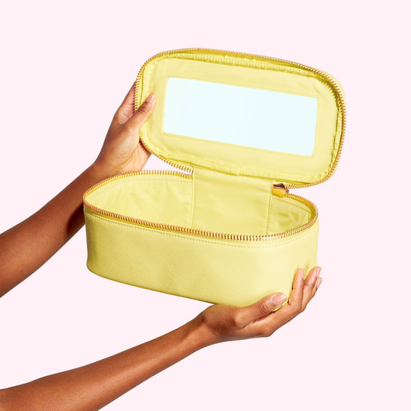 Textured Open Top Mirror Pouch