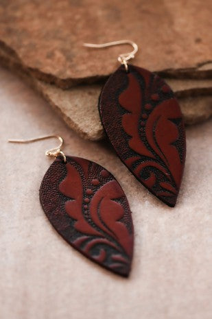 Floral leather Earring Set *