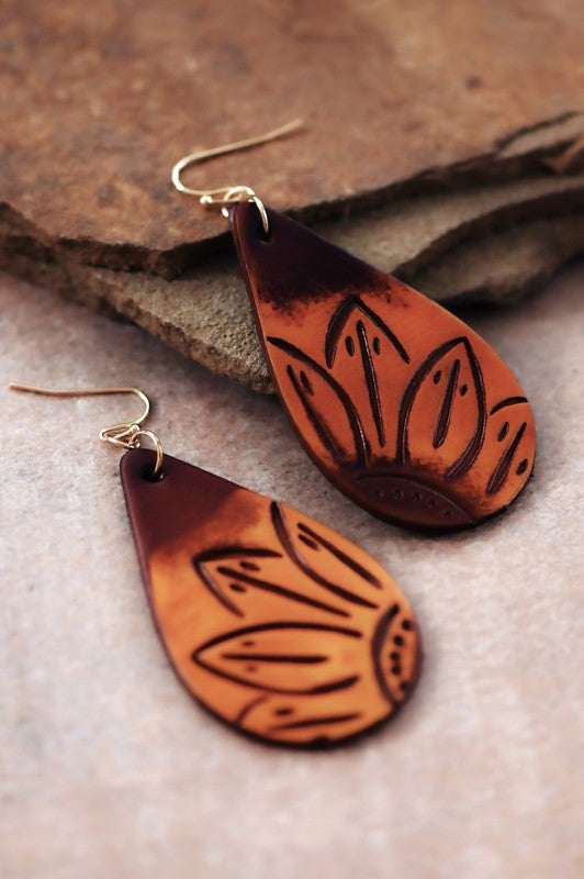 Floral leather Earring Set *