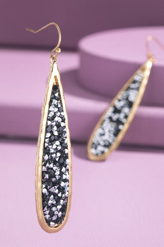 Midnight Dazzling Druzy Drop Earrings