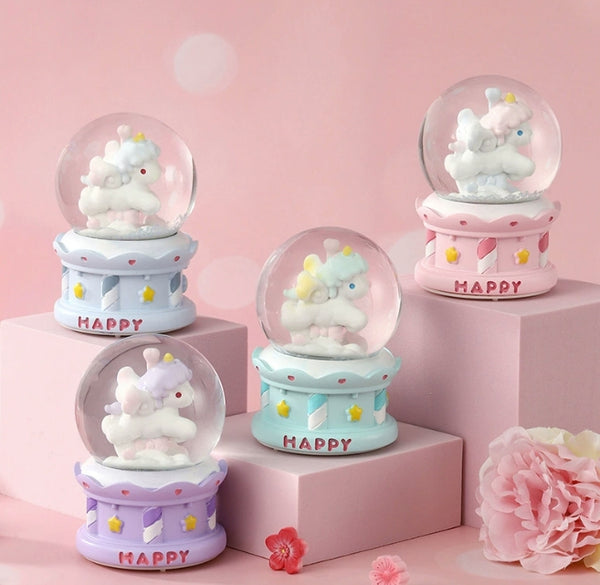 Flying Pony Light Up Crystal Ball Night Light, LED Color Changing Kids Room Decor, Mini Birthday Gift Figurine with Touch Sensor (Multi-Color)