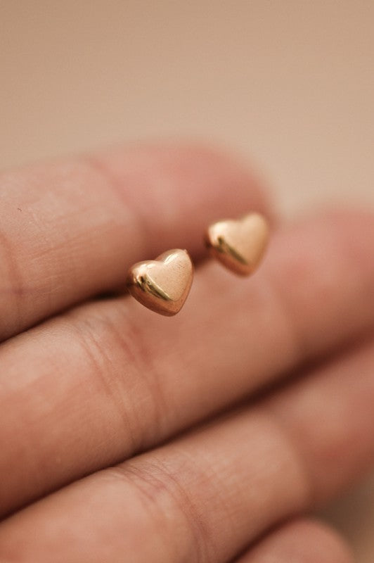 18K gold Dipped heart stud earrings