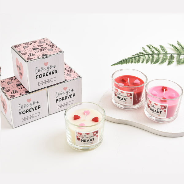 Scented candle with heart shape 100% soybean raw