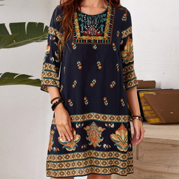 European And American National Style Bohemian Tassel Dress