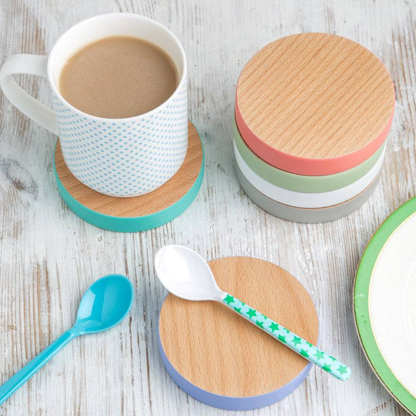 Coloured Edge Coaster Set Of Six