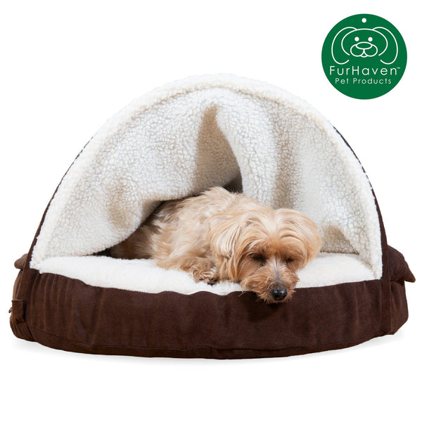 Memory Foam Faux Sheepskin Snuggery Burrow Dog & Cat Pet Bed