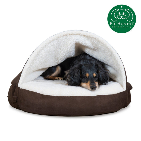 Round Faux Sheepskin Snuggery Pet Bed