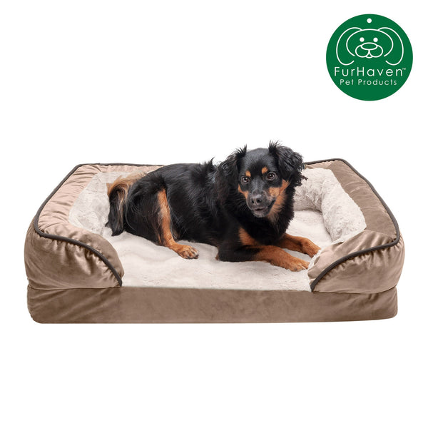 Velvet Waves Sofa-Style Couch Pet Bed