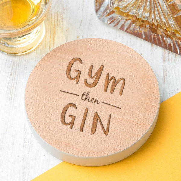'Gym Then Gin' Personalised Drinks Coaster