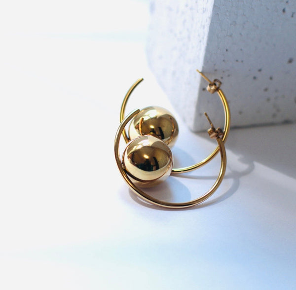 Golden Globes Semi Hoop Earrings