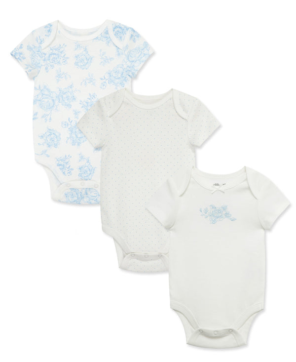 Blue Roses 3-Pack Bodysuits
