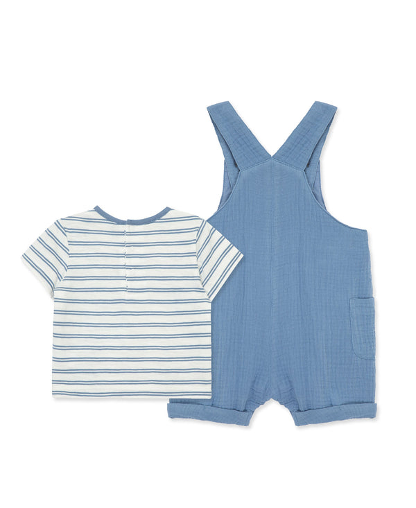 Solid Gauze Shortall Set