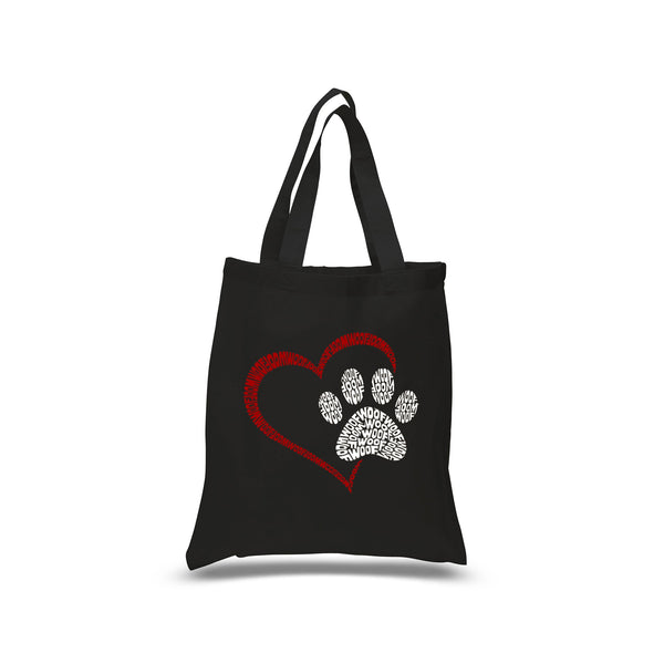 Paw Heart - Small Word Art Tote Bag