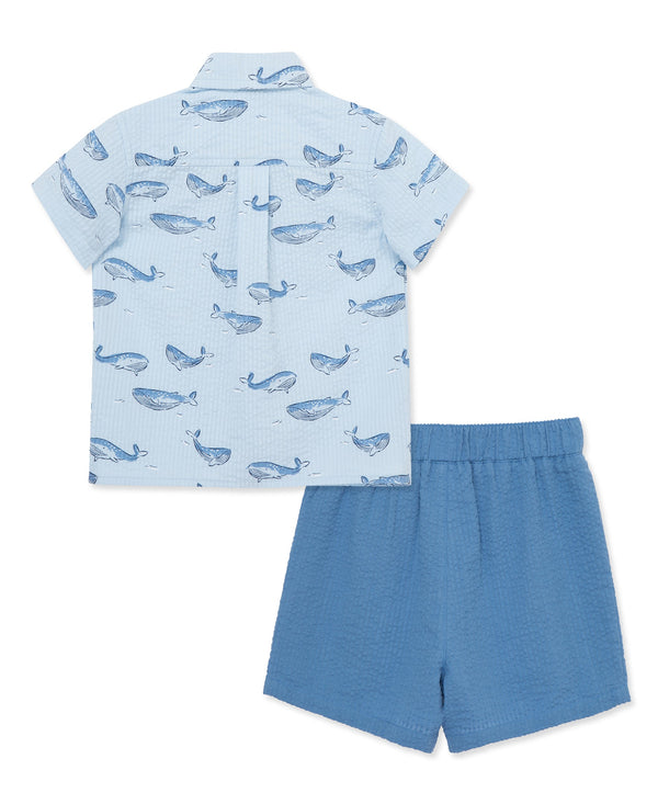 Whale Woven Short Set (12M-24M)