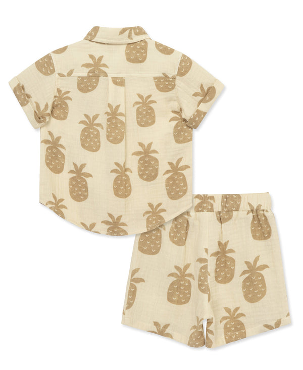 Pineapple Woven Short Set (12M-24M)