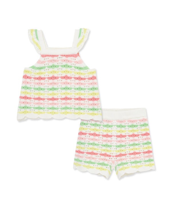 Rainbow Pointelle Knit Short Set (12M-24M)