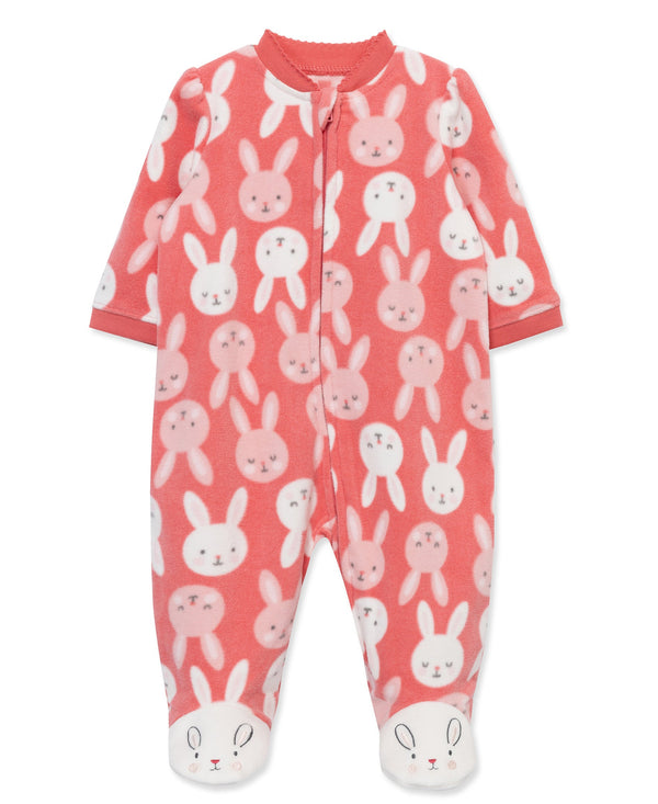 Bunny Fleece Zip Front Sleeper Footie (3M-9M)