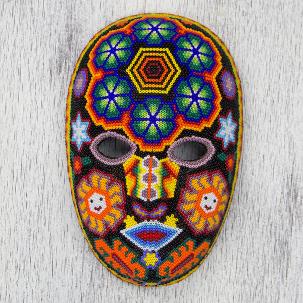 Huichol Charm Beaded Papier Mache Mask