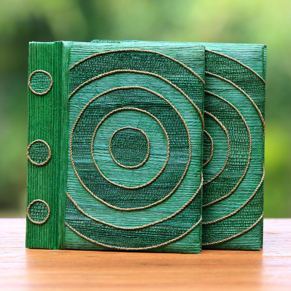 Hypnotic Turquoise Rice Paper Notebooks (Pair)