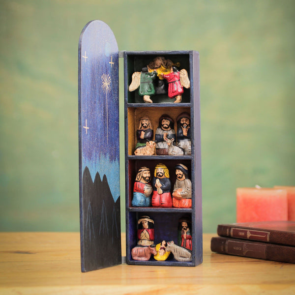 Handmade Wood Retablo Nativity
