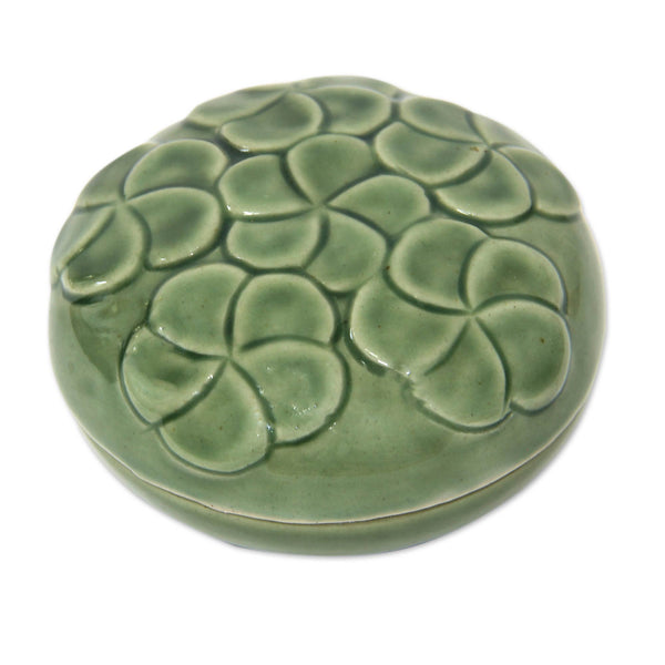 Plumeria Bouquet Decorative Ceramic Box