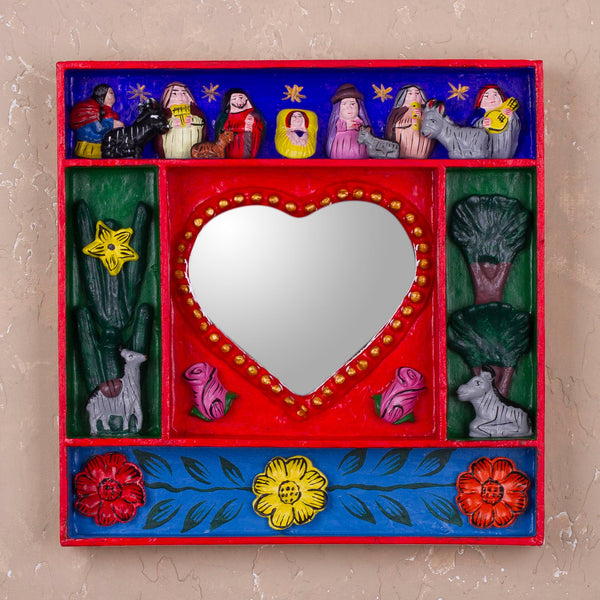 Love Divine Wood Retablo Mirror