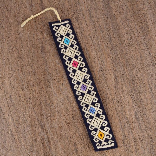 Star Garden Handwoven Multi-Color Embroidered Cotton Bookmark