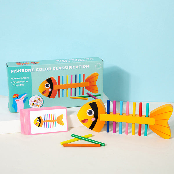 Montessori Toys for 3-6 Year Olds Wooden Color Sorting Sensory Toys with 55 Pieces Motor Educational Learning & Matching Games