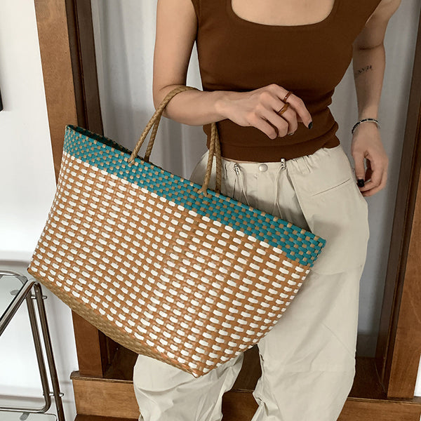 New Pet Woven Beach Large Capacity Portable Vegetable Basket Bag
