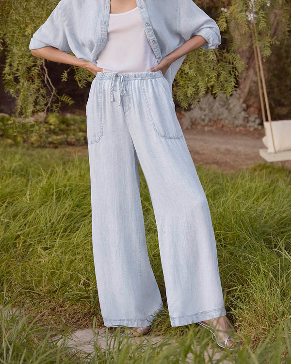 Bleached Indigo Angie Palazzo Pant