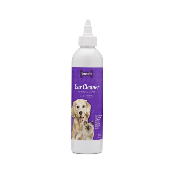 PawsGive Ear Cleaner for Dogs and Cats, Sweet Pea Vanilla - 8oz