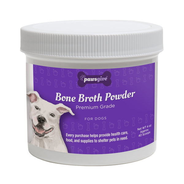PawsGive Bone Broth Powder for Dogs with Powdered Elk Antler and Bone - Rich in Collagen and Minerals - 4 oz