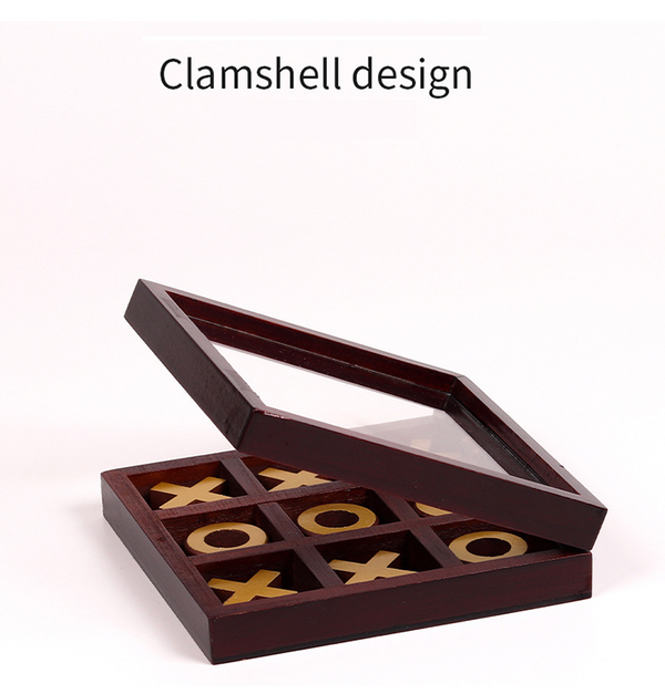 Wooden Tic Tac Toe/Noughts and Crosses Game Unique Handmade Quality Wood Family Board Games (5x5INCH)