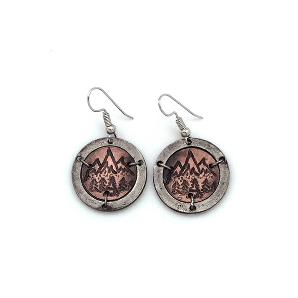 Pewter Earrings - The Mountains Are Calling