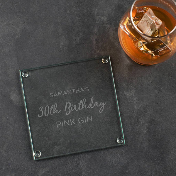 Personalised Glass Birthday Coaster