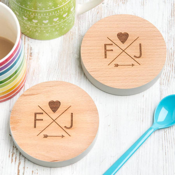 Personalised Follow Your Heart Couple's Coasters