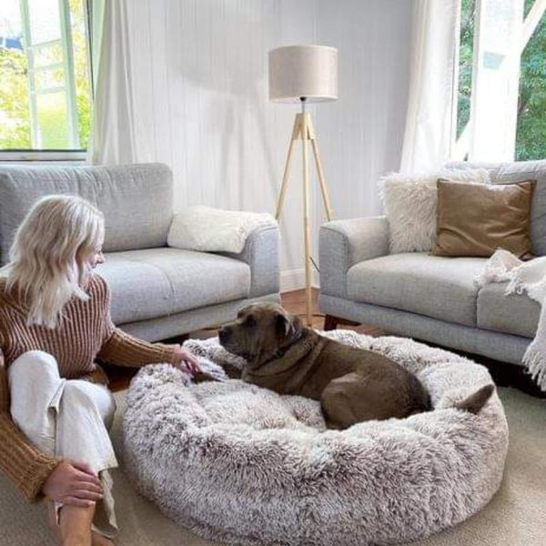 Doghouse plush round pets keep warm in autumn and winter