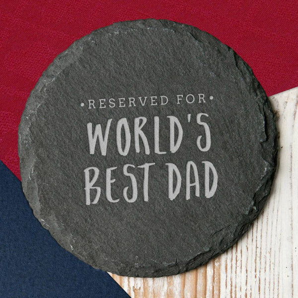 'Worlds Best Dad' Slate Coaster
